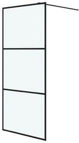Fekete ESG tejüveg zuhanyfal küszöb nélküli zuhanyhoz 90x195 cm