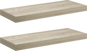 vidaXL 2 db tölgyszínű MDF lebegő fali polc 60 x 23,5 x 3,8 cm