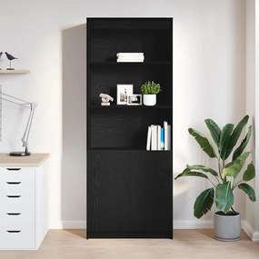 fekete tölgy szerelt fa magasszekrény 70 x 35 x 180 cm