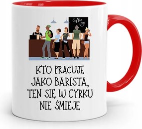 Barista Kávézó Bögre Piros, fényképes nyomattal