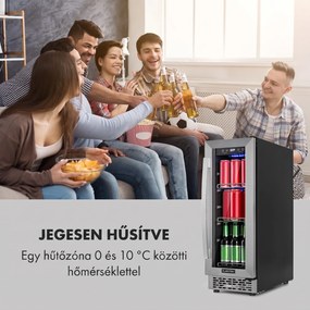 Klarstein Beerlager 56, italhűtőszekrény, 56 liter, 20 palack, G energiahatékonysági osztály, rozsdamentes acél, fekete
