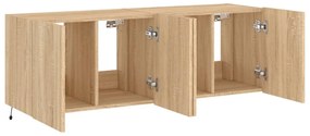 2 db sonoma tölgy színű fali TV-szekrény LED-del 60x35x41 cm