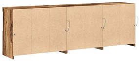 büfé LED világítással régies fa 202x37x67 cm Mérnöki fa.