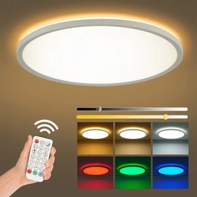 Brilagi - LED RGB fényerőszabályozható világítótest ULTRA SLIM LED/18W/230V átm. 30 cm fehér+távirányító