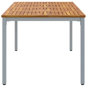 Kertasztal 200x90x75 cm Tömör Akácfa és Fém