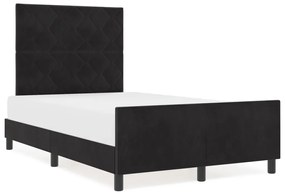 Fekete Vellú ágykeret 120x200 cm