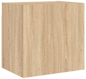2 db sonoma tölgy szerelt fa fali TV-szekrény 40,5 x 30 x 40 cm