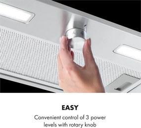 Klarstein Simplica, páraelszívó, beépített, 52 cm, 440 m³/ó, LED, nemesacél