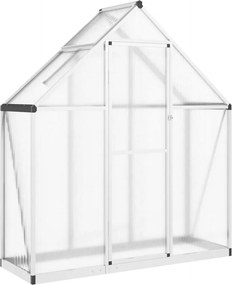 vidaXL ezüstszínű alumínium melegház alapvázzal 169 x 58 x 195 cm