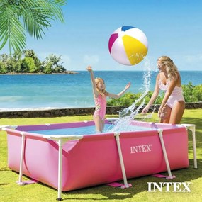 INTEX Metal medence 220 x 150 x 60 cm, rózsaszín (28266)