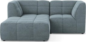 Kék buklé sarokkanapé (bal oldali-heverő résszel) Aloha – Makamii