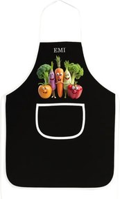 EMI Happy Veggie konyhai kötény, Fekete