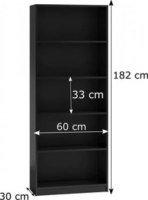 R60 polcos szekrény, fekete