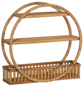 Natúr színű többszintes rattan fali polc 45,5 cm – Ixia