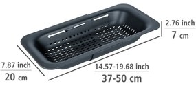 Wenko Sivo teleszkopikus szűrő mosogatóba 36,5-50 cm, fekete