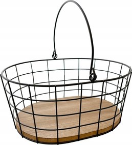 Kosár Fekete Fém nagy loft tároló rendszerező fürdőszoba nappali