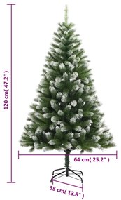 csuklópántos műkarácsonyfa hóval 120 cm