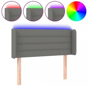 sötétszürke szövet LED-es fejtámla 93 x 16 x 78/88 cm