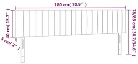 rózsaszín bársony LED-es fejtámla 180x5x78/88 cm