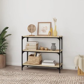sonoma tölgy szerelt fa és acél könyvszekrény 80 x 33 x 70,5 cm