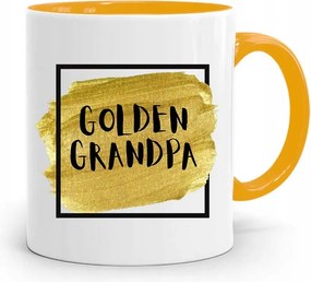 Sárga Bögre Nagypapa Napjára Golden Grandpa nyomott mintával