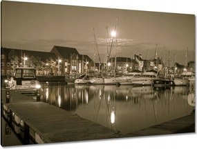 Festmények 120x80 Kikötő-Fotó szépia