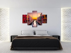 Kép - Naplemente, Burano sziget, Velence, Olaszország (150x105 cm)