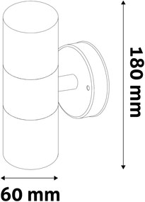 Avide kültéri fali lámpa Peka 2xGU10 IP44 Fekete