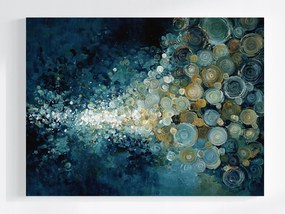 Canvas Vászonkép Absztrakt Geometria Kerekek Sötétkék Barna 80x60