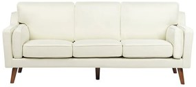 Háromszemélyes törtfehér kárpitozott kanapé LOKKA Beliani