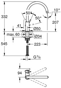 GROHE 31553001 - START CLASSIC mosogató csaptelep, fényes króm