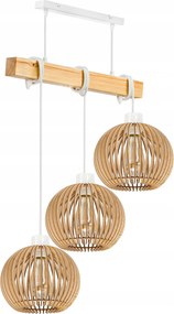 Lámpa fa függeszték mennyezeti Csillár Túlnyúlás Loft Gömb Fa E27