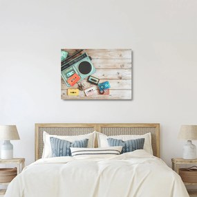Kép - retro rádió (üvegen) (70x50 cm)