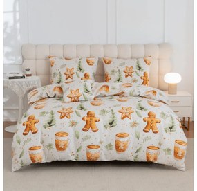 Mikroszálas ágyneműhuzat WINTER GINGERMAN fehér Ágyneműhuzat mérete: 70 x 90 cm | 140 x 220 cm