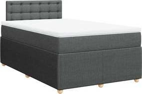 vidaXL sötétszürke szövet rugós ágy matraccal 120 x 200 cm