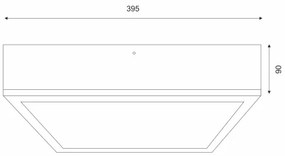 Mennyezeti lámpa NATURAL SQUARE 4xE27/15W/230V 39x39 cm fenyő/fehér
