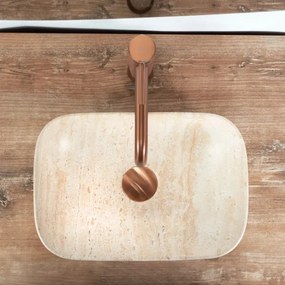 REA-U4700 - BELINDA pult fölé helyezhető mosdó 25x36 cm kerámia/bézs/kőhatás