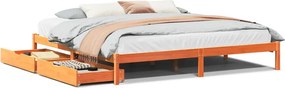 vidaXL viaszbarna tömör fenyőfa ágy matrac nélkül 180 x 200 cm