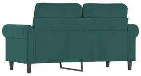 kétszemélyes sötétzöld bársony kanapé 120 cm