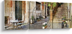 Kép - Róma régi utcái (órával) (90x30 cm)