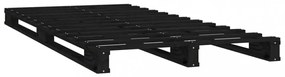 fekete tömör fenyőfa ágykeret 75x190 cm (Small Single)