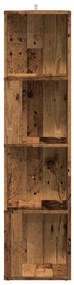 antik fa színű szerelt fa sarokszekrény 33 x 33 x 132 cm