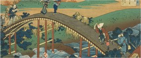 Kép - Katsushika Hokusai, Ariwara no Narihirafrom the series One Hundred, Poems Explained by the Nurse (Hyakunin isshu uba ga etoki), reprodukciók (120x50 cm)