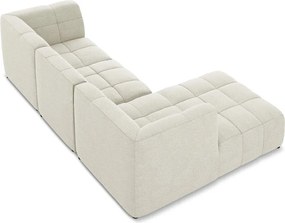 Bézs buklé sarokkanapé (bal oldali-heverő résszel) Aloha – Makamii