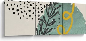 Kép - Absztrakt lapok N⁰1 (órával) (90x30 cm)