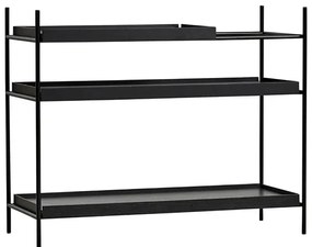 Polcrendszer "Tray", alacsony , 4 változat - Woud Variáns: világos tölgyfa polcok - 1 rövid, 2 hosszú