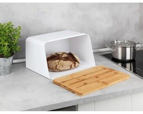 WENKO 54099100 - KUBO kenyértartó 35x26,5 cm fehér/barna