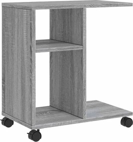 vidaXL szürke sonoma színű szerelt fa kisasztal kerekekkel 50x30x55 cm