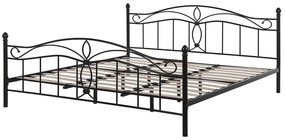 Franciaágy 180 cm ANTALIA (ágyráccsal) (fekete). 1007097