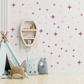 PIPPER. Textil falmatrica "Csillagok" Szín: Cukorka rózsaszín